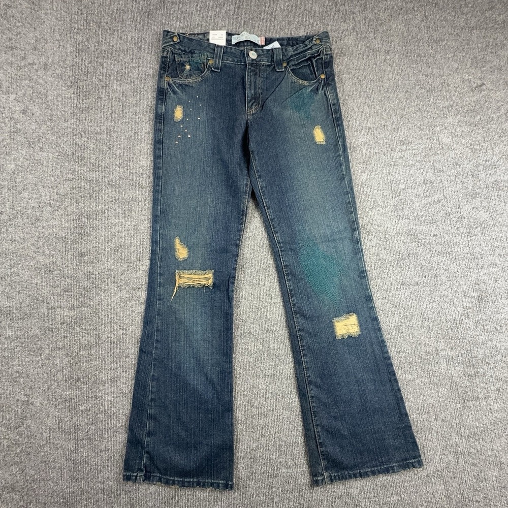Y2K Levi's 518 Superlow Bootcut Jeans Juniors 9 Medium Blue Low Rise Distressed
